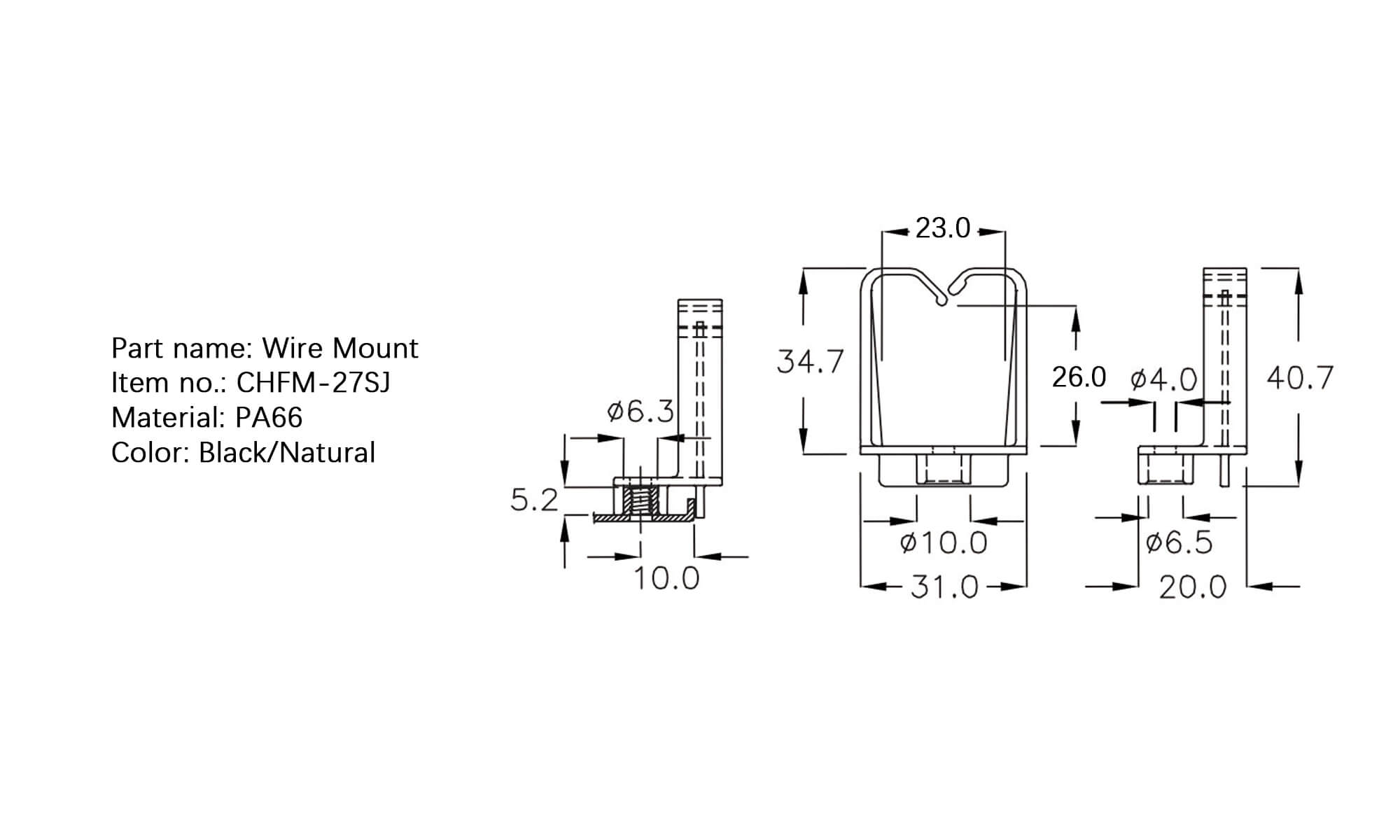 Plastic Wire Mount CHFM-27SJ